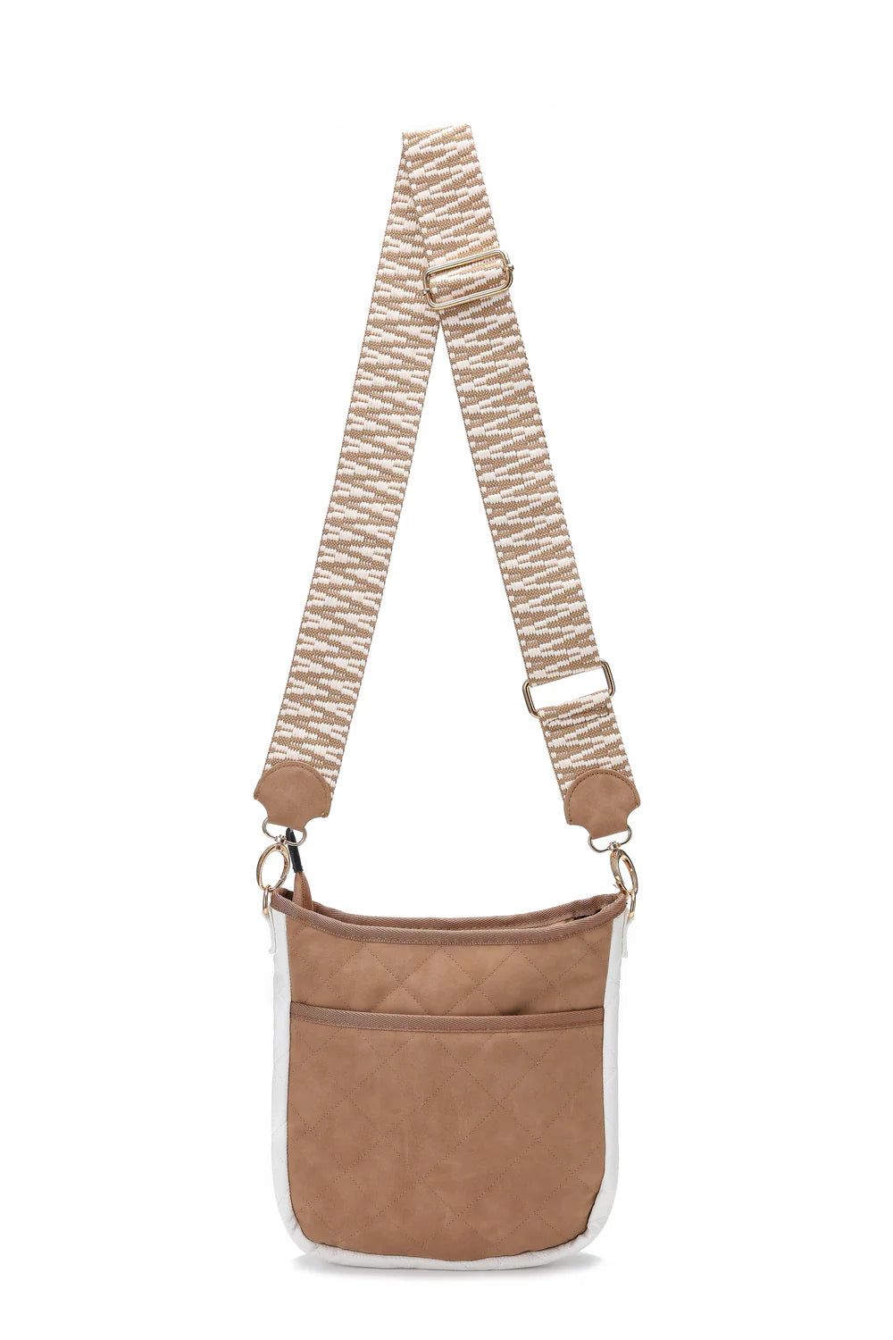 Jeri pebbled crossbody - latte vegan suede