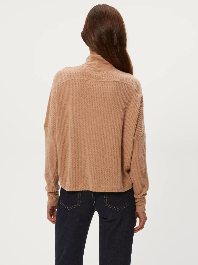 Wynn brushed waffle top - cumin