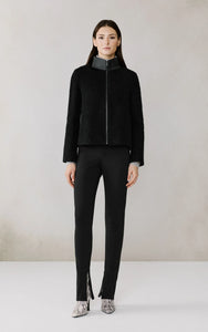 Kaitlyn boucle trapeze jacket - black