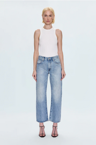 Lexi mid rise bowed straight jean - bowie