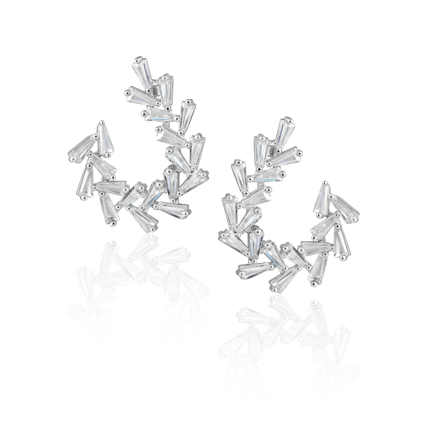 Arianna baguette earrings - silver