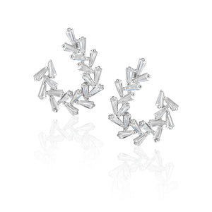 Arianna baguette earrings - silver
