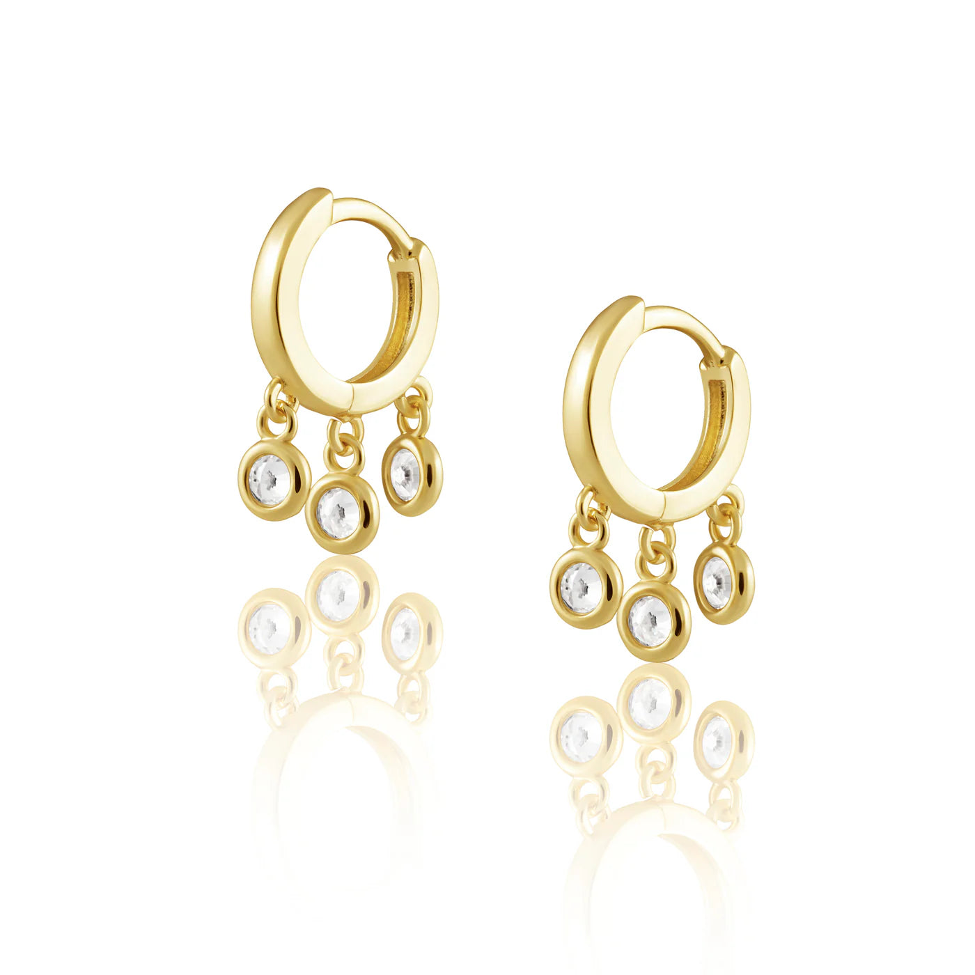 Sharron dangle huggies - gold