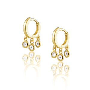 Sharron dangle huggies - gold