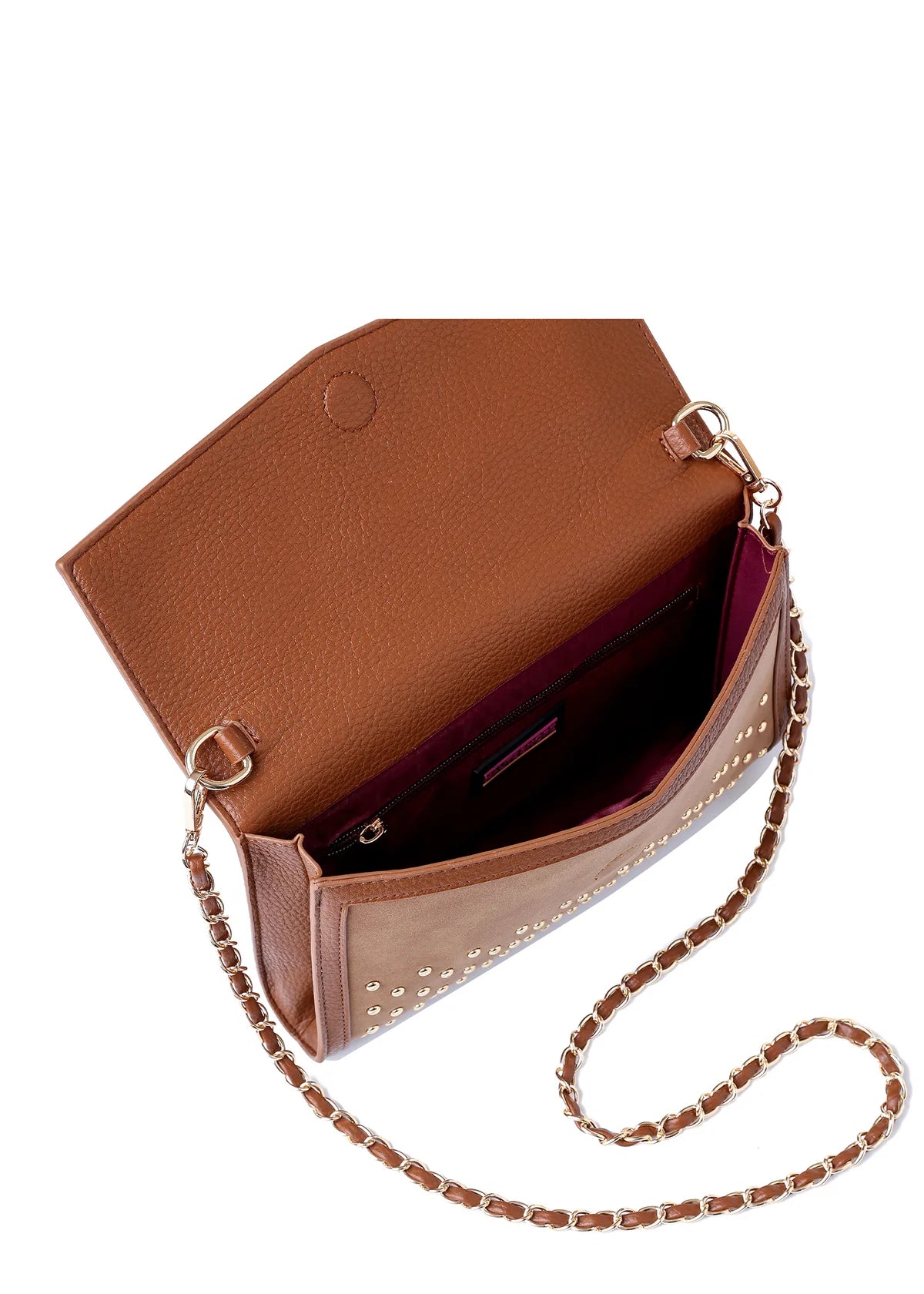 Beth clutch - saddle suede
