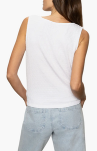 Vacation tie front tank - white