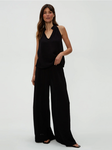 Simba smocked waist pant - black