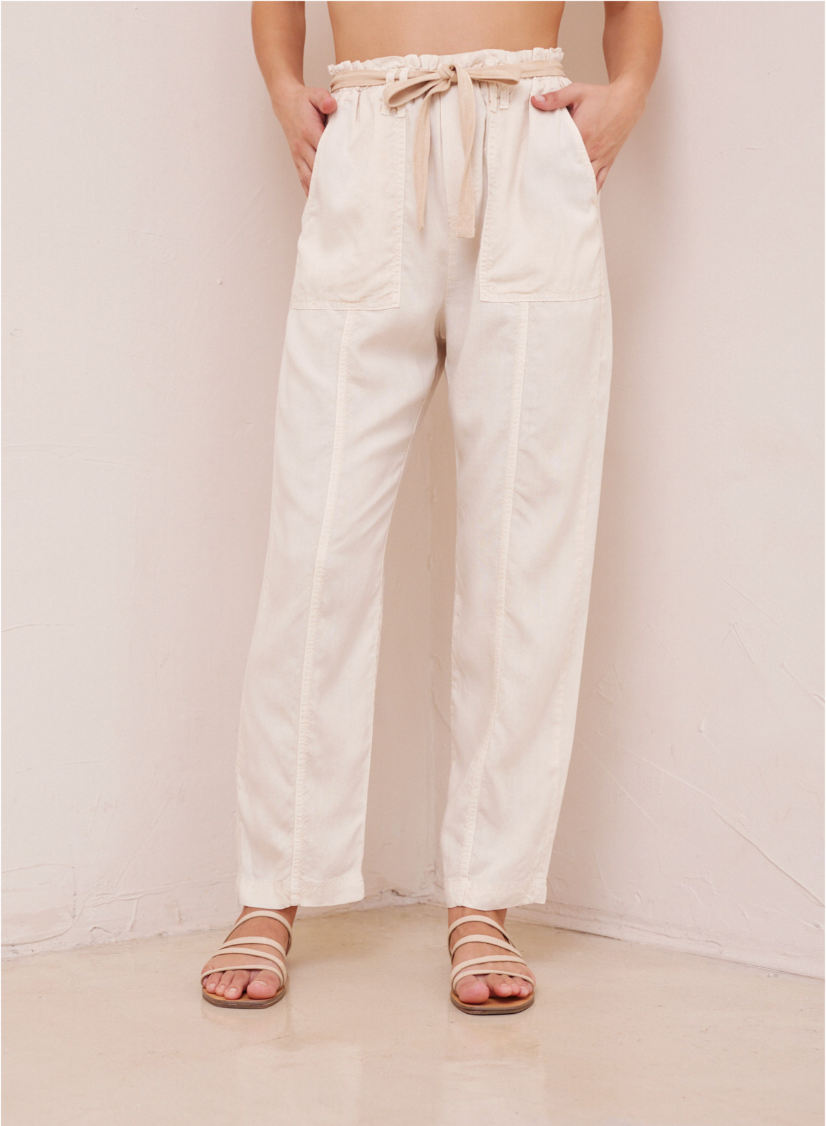 Seamed belted trouser - spring navy
