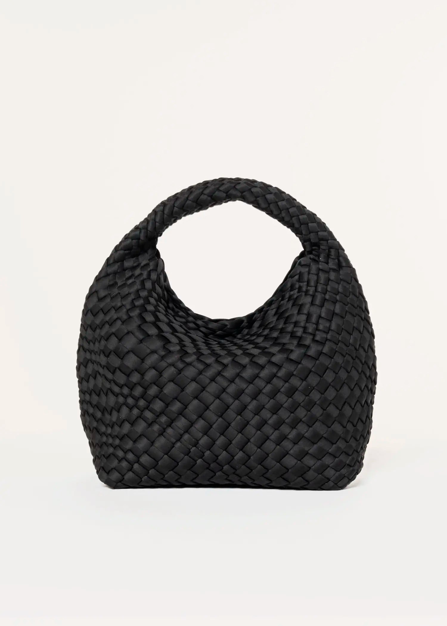 Shelly woven bucket bag - black