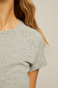 April cotton crew tee - heather grey