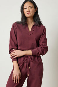 Drop shoulder polo (PA3103) - mulberry