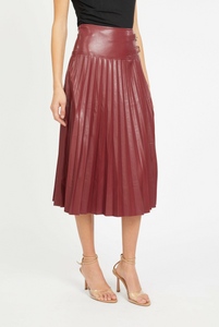 Hendrix Vegan Leather Skirt - cabernet