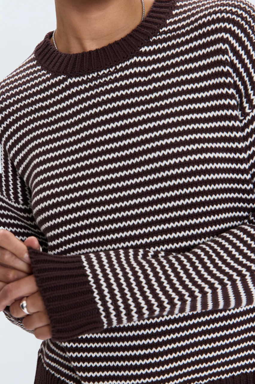 Aura relaxed crew neck sweater - mocha