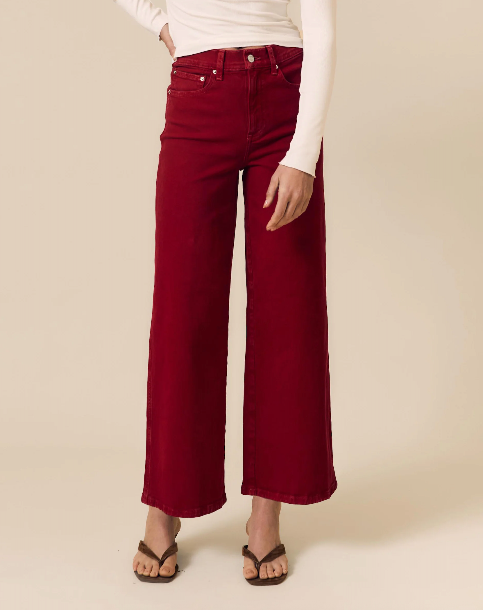 Juliette wide-leg ankle - red