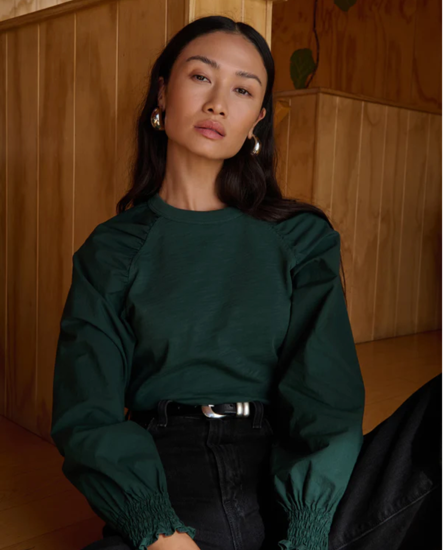 Suky raglan top - pine