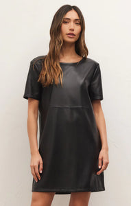 London faux leather dress - black