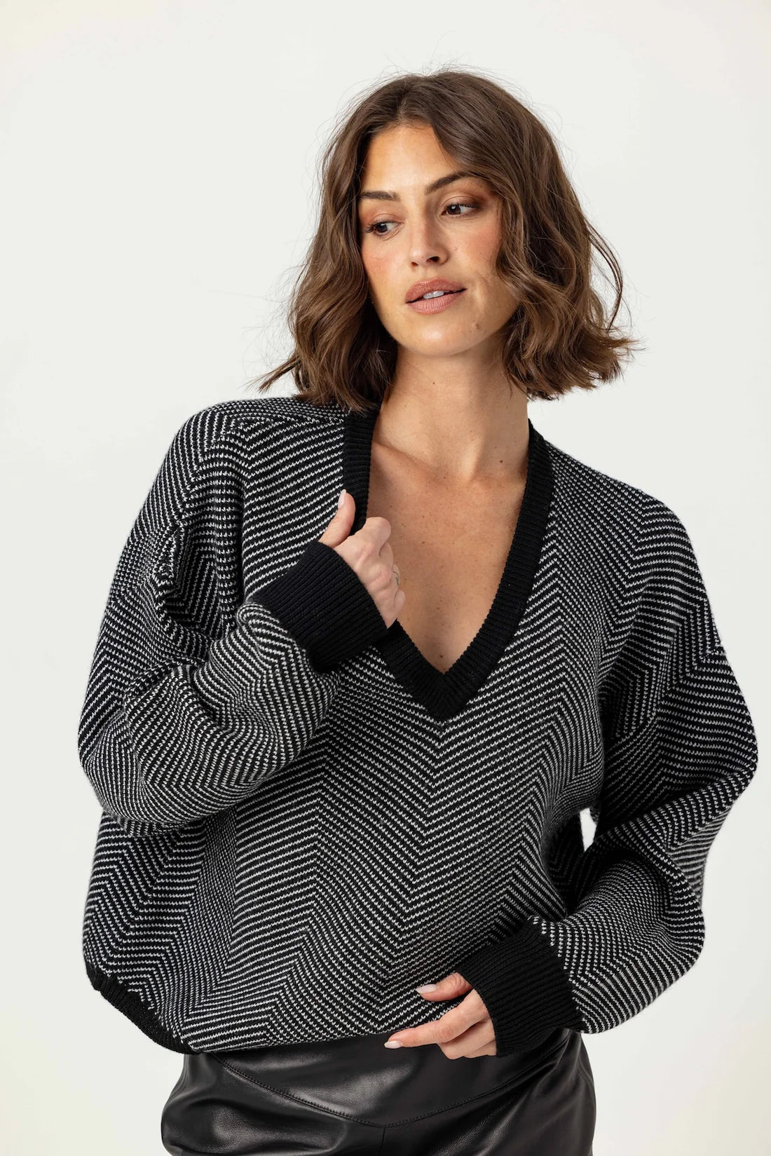 Cora sweater - black / cream