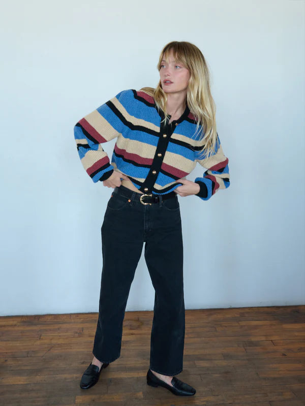 Carmela cardigan - velour multi stripe