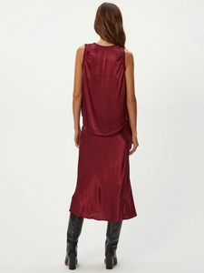 Leila bias midi skirt - garnet