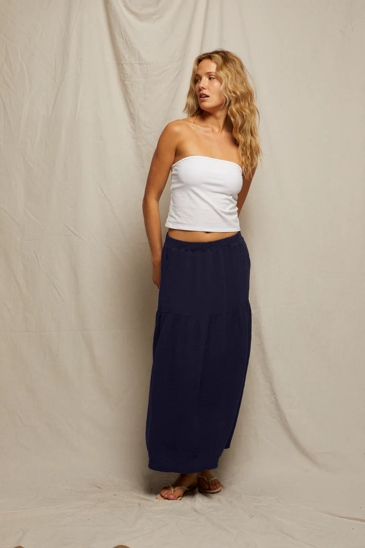 Bella gauze skirt - navy