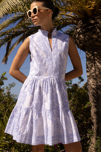 Yoke dress - amadora blue