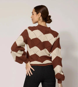 Kori sweater - ivory / terracotta