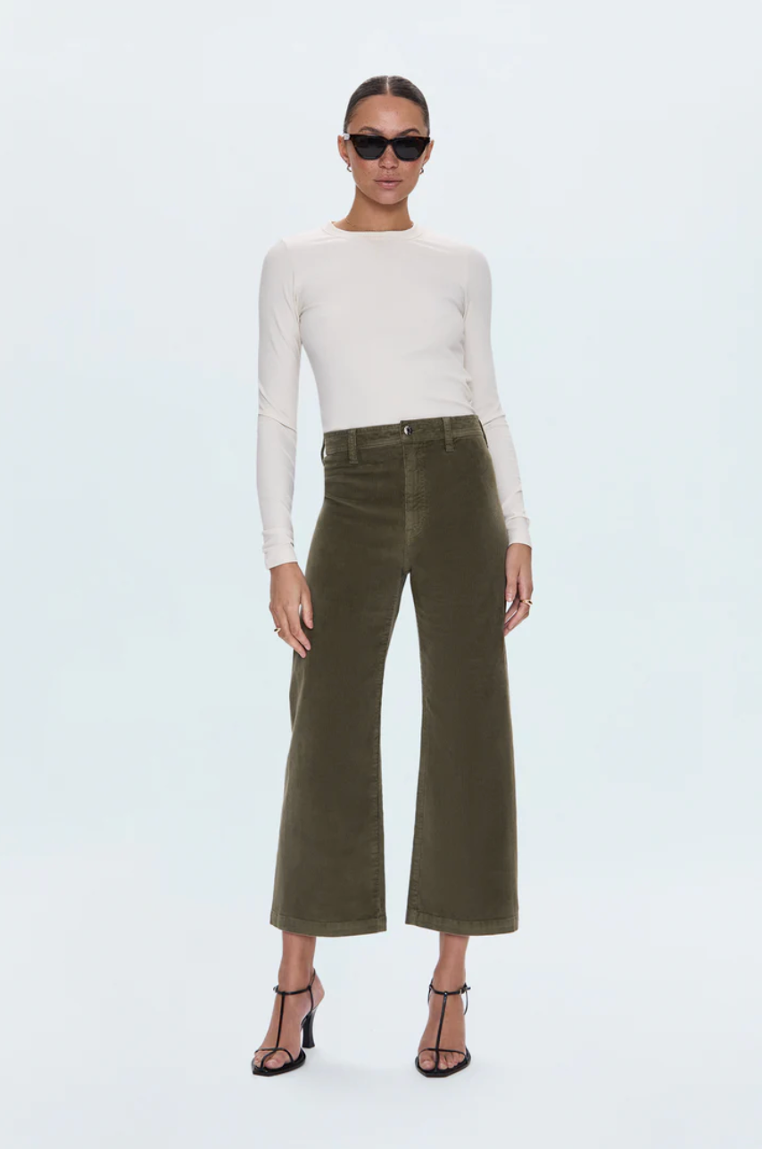 Penny crop high rise wide leg pant - sequoia