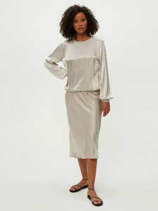 Leila bias midi skirt - cement
