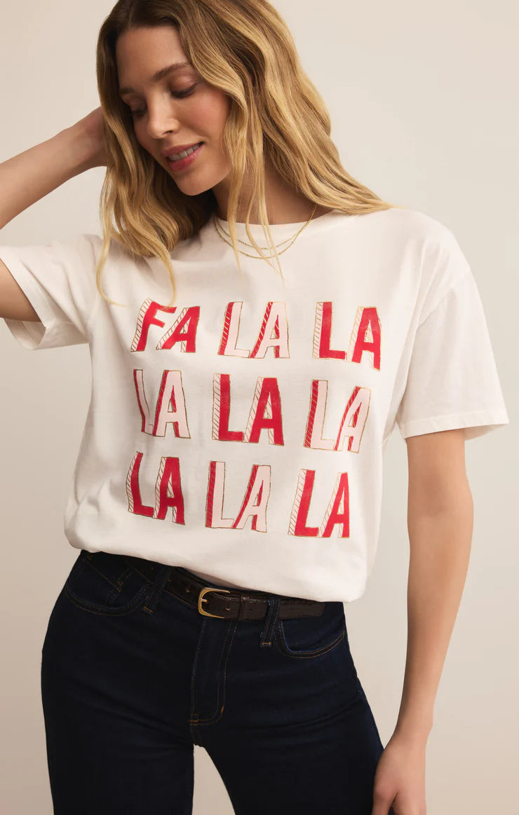 Falalala Boyfriend Tee - sea salt