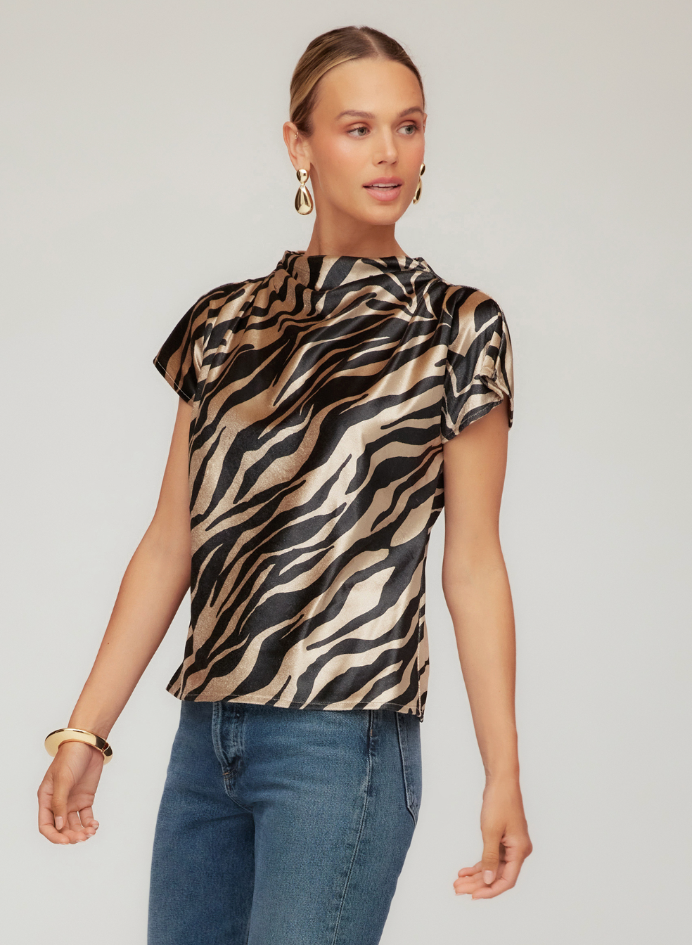 Emmeline velvet top - zebra