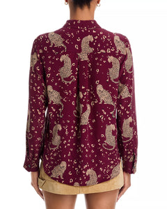 Kate shirt - oxblood leopard