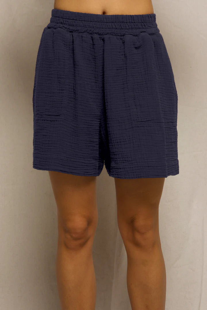 Lucca gauze shorts - navy