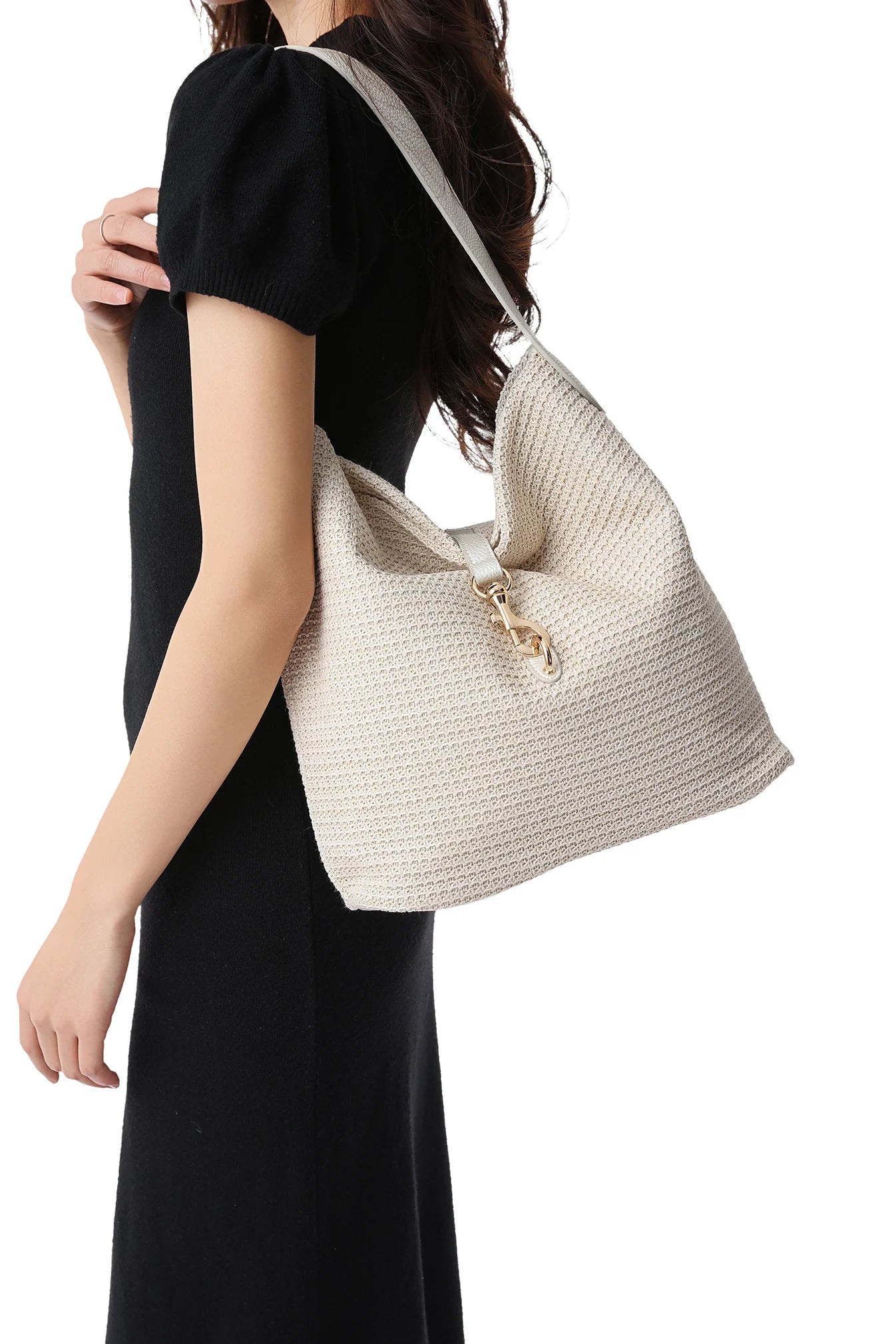 Sandy shoulder bag - beige raffia