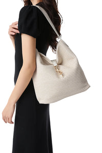 Sandy shoulder bag - beige raffia