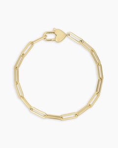 Heart padlock bracelet - gold