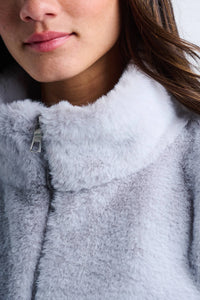 The Teddy faux fur knit jacket - platinum