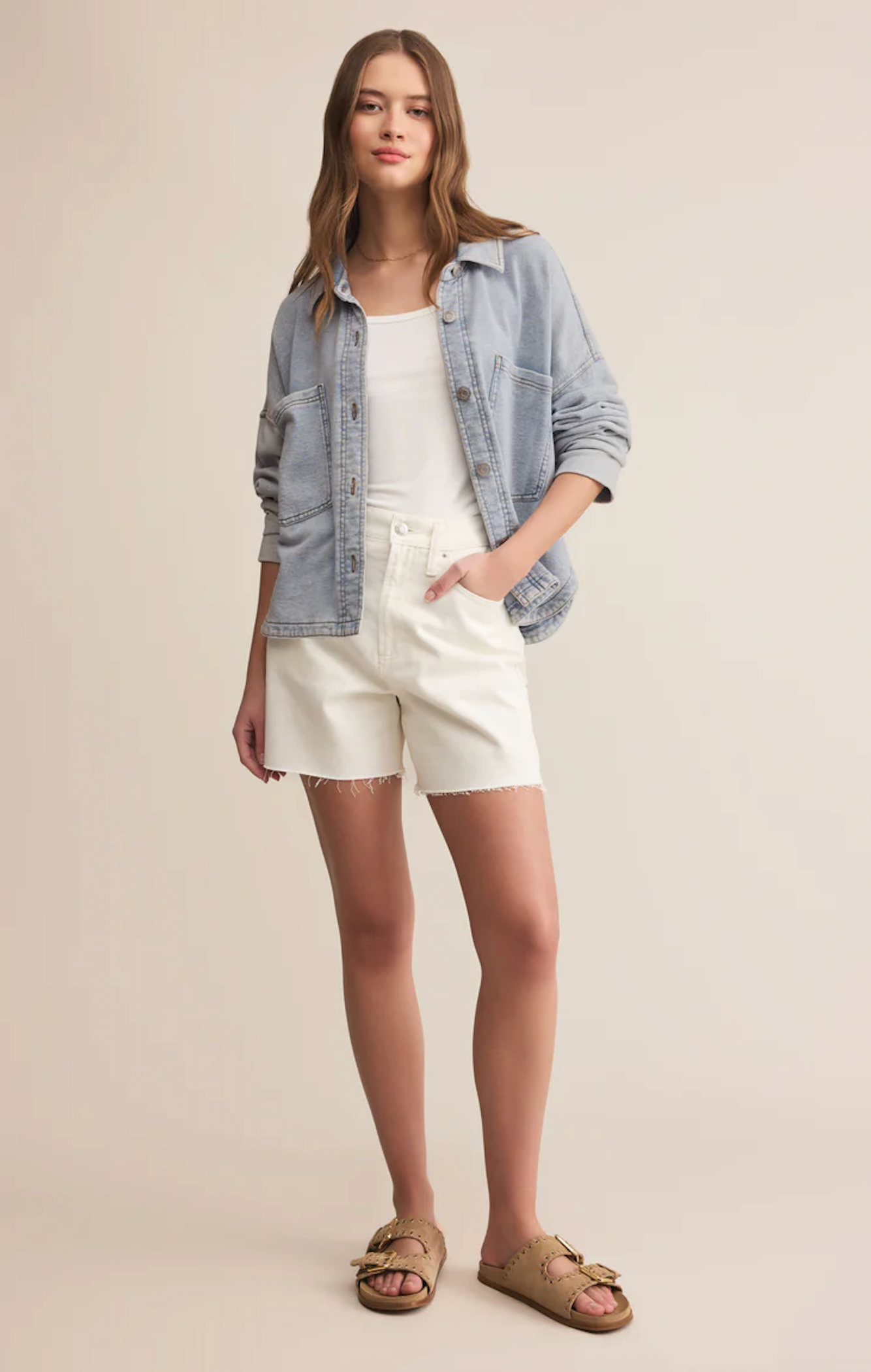 All Days Knit Denim Jacket - washed indigo