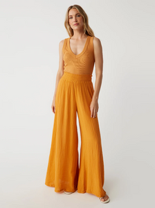 Simba smocked waist pant - black