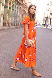 V-neck maxi - mela orange