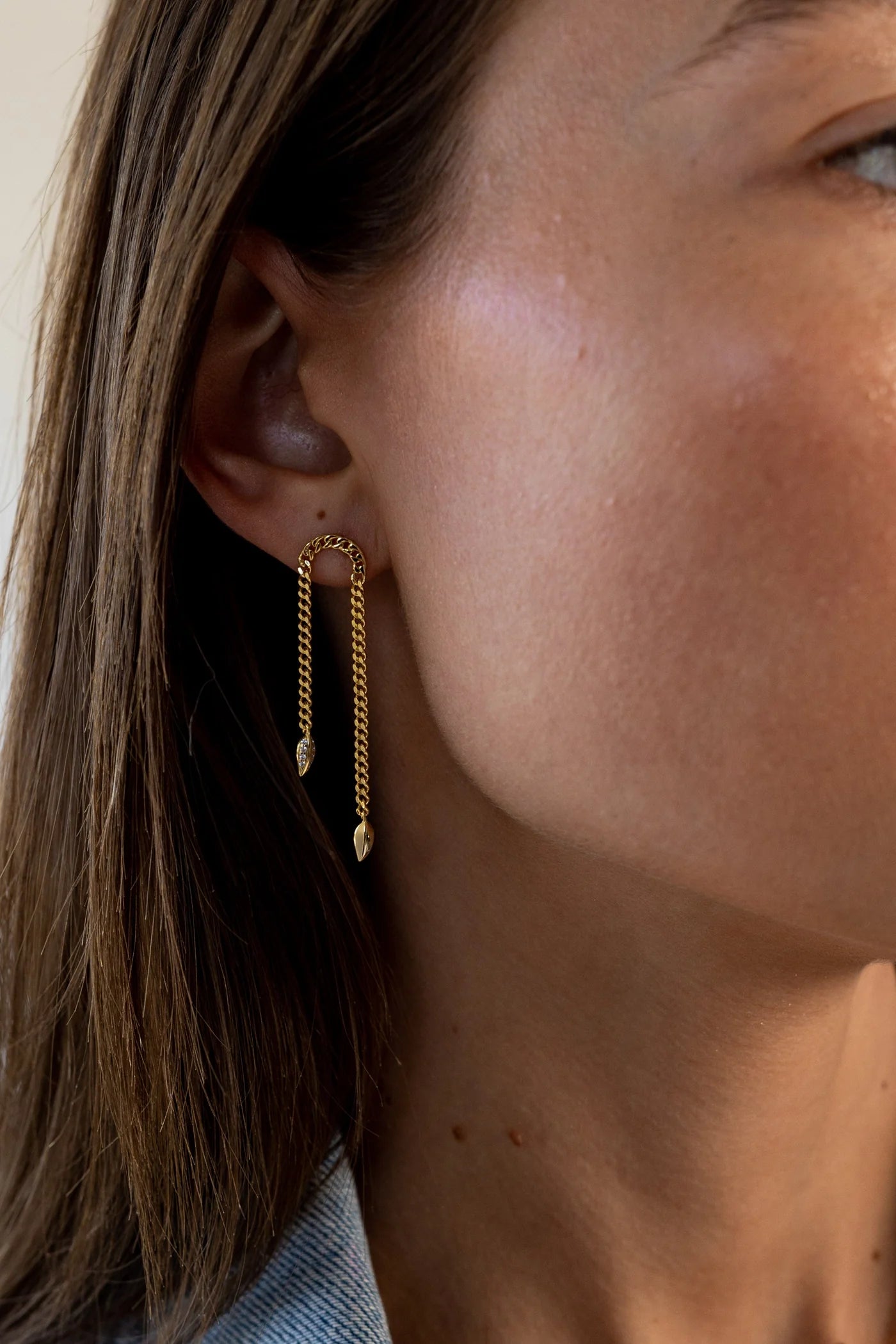 Charlotte chain drop earrings - gold