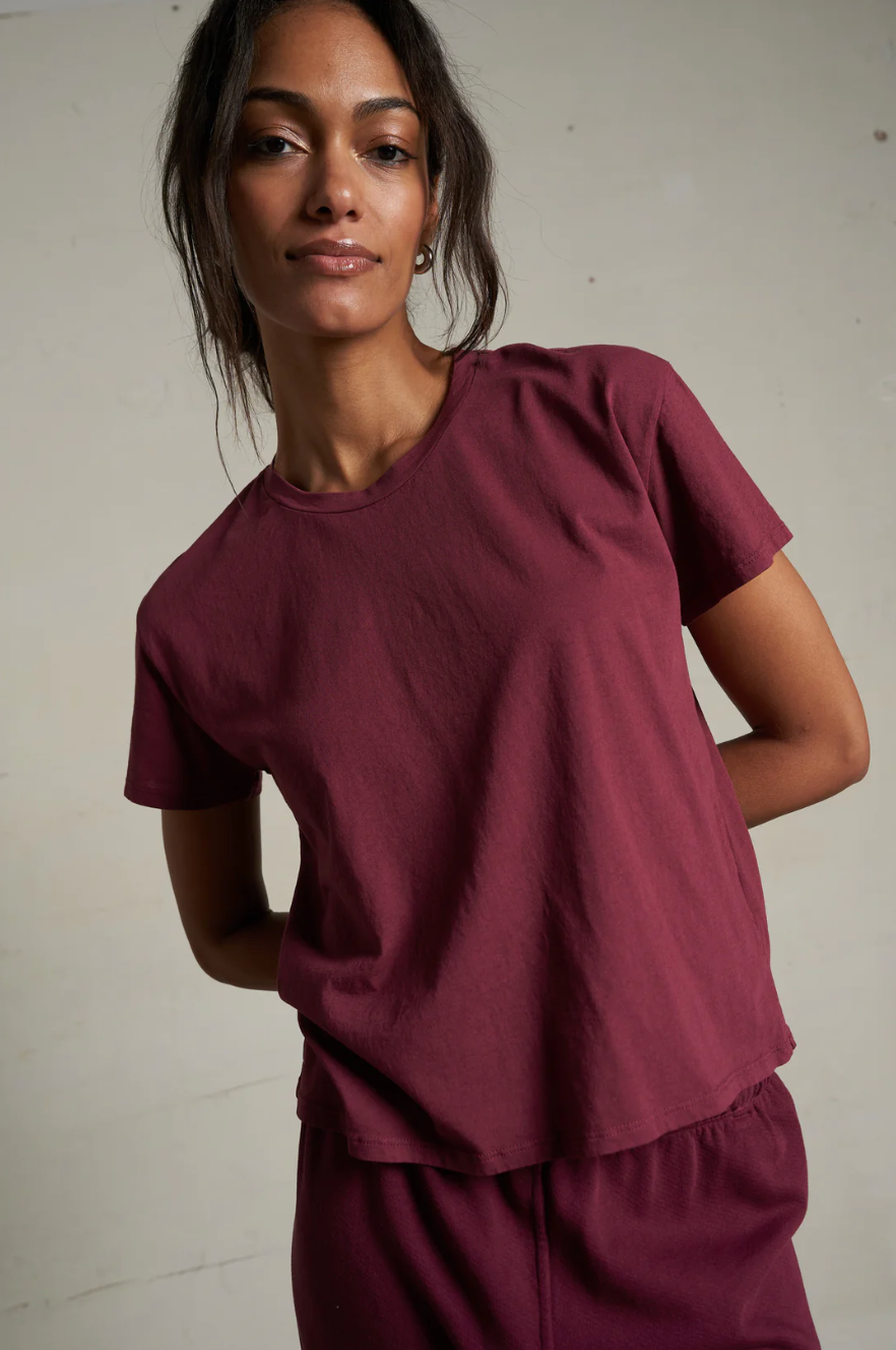 Harley boxy crew tee - dark burgundy