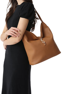 Sandy vegan leather shoulder bag - camel