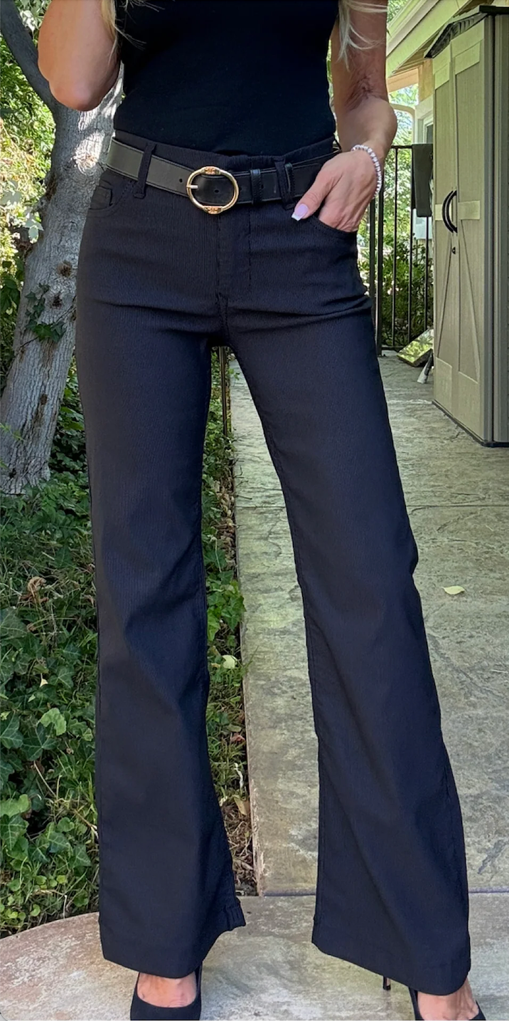 Amy bootcut - black stripe