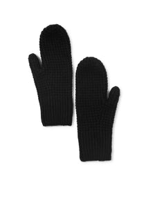 Texting waffle mitten - black