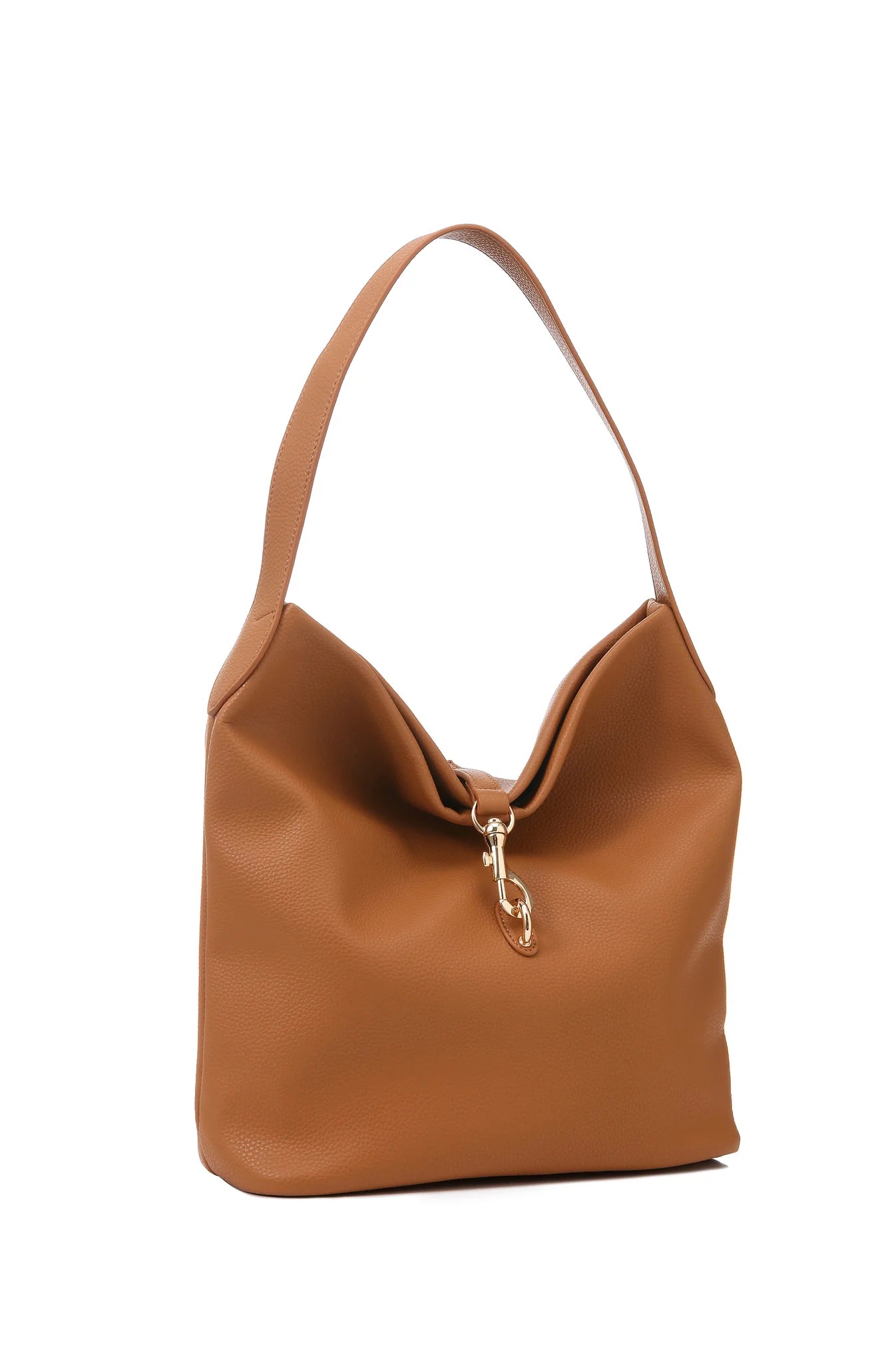 Sandy vegan leather shoulder bag - camel
