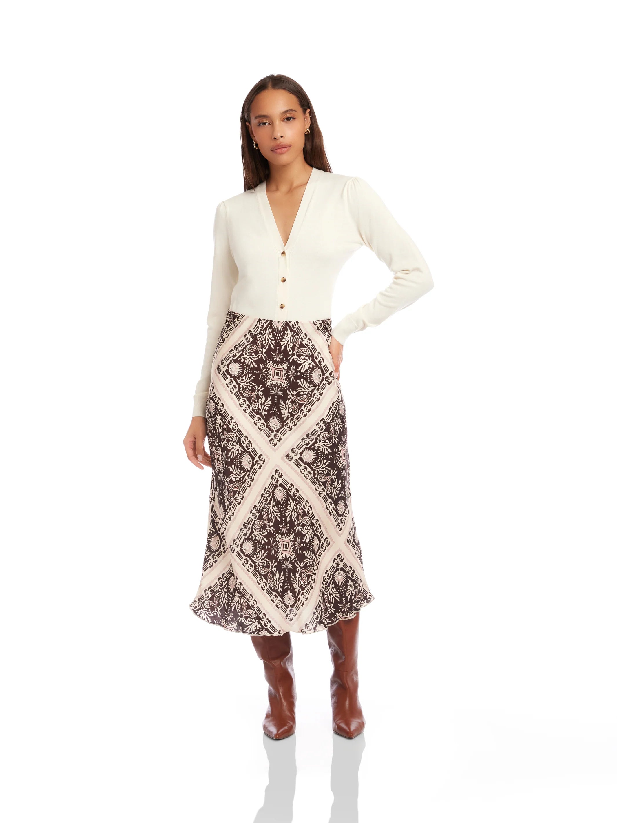Mia bias skirt - print