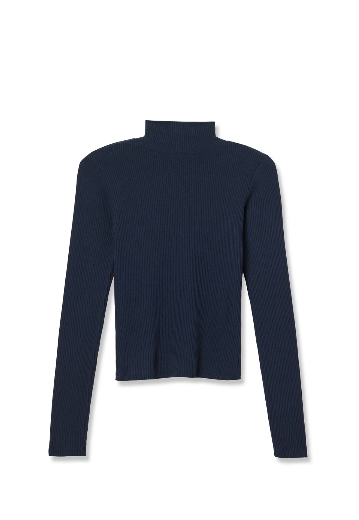 Noelle sweater rib turtleneck long sleeve top - navy