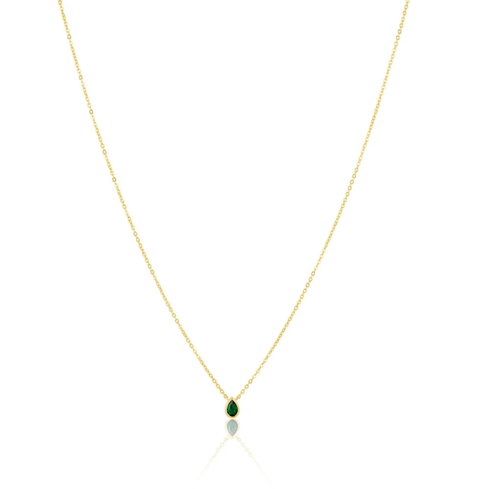 Ines raindrop necklace - emerald