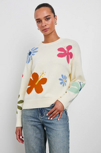 Zoey sweater - ivory hibiscus