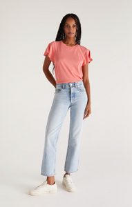 Abby flutter tee - papaya glow